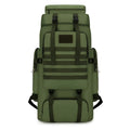 Canvas large capacity backpack in army green for men's outdoor hiking and travel