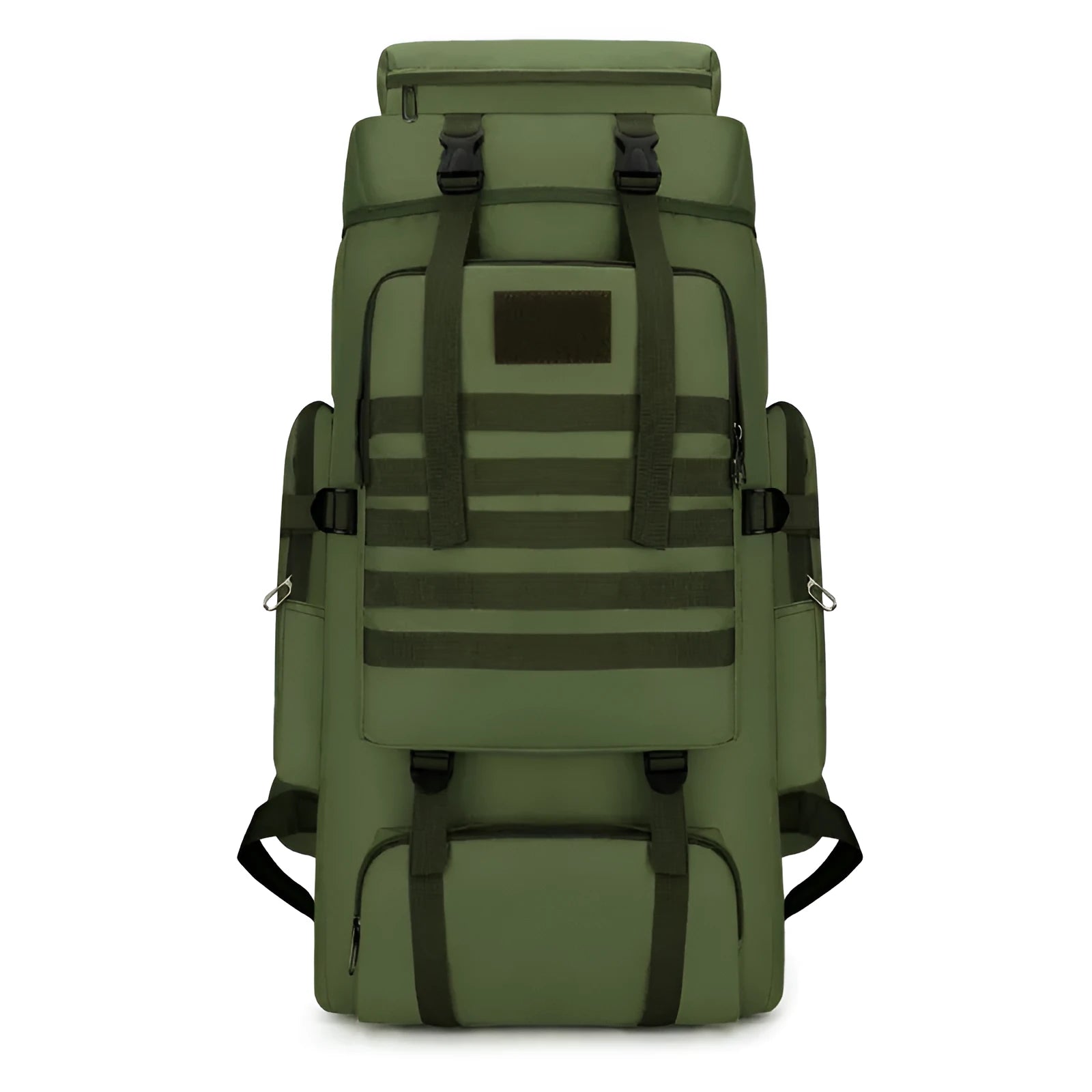 Canvas large capacity backpack in army green for men's outdoor hiking and travel