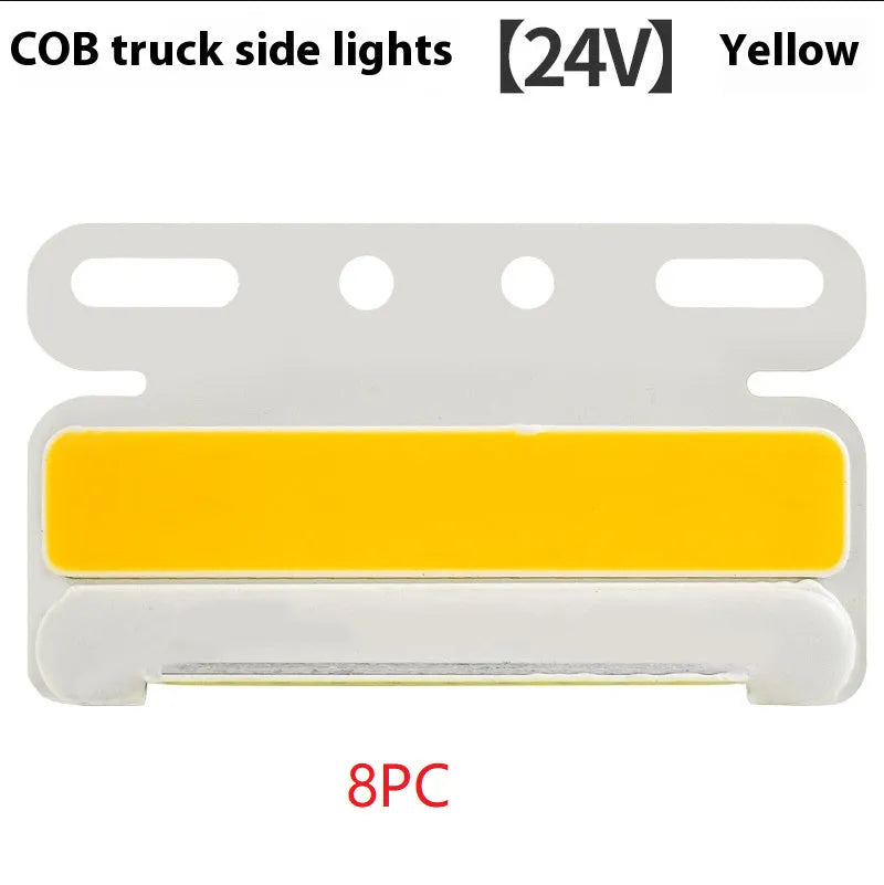 Waterproof aluminium alloy COB LED truck side marker light in red, yellow, green, blue, or white for 12V/24V vehicles