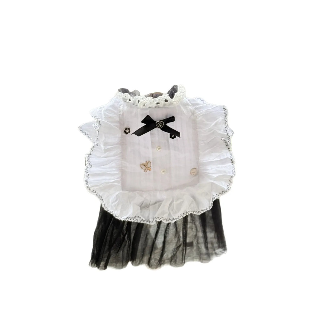 White yarn princess-style waltz gauze skirt for small dogs with five available sizes