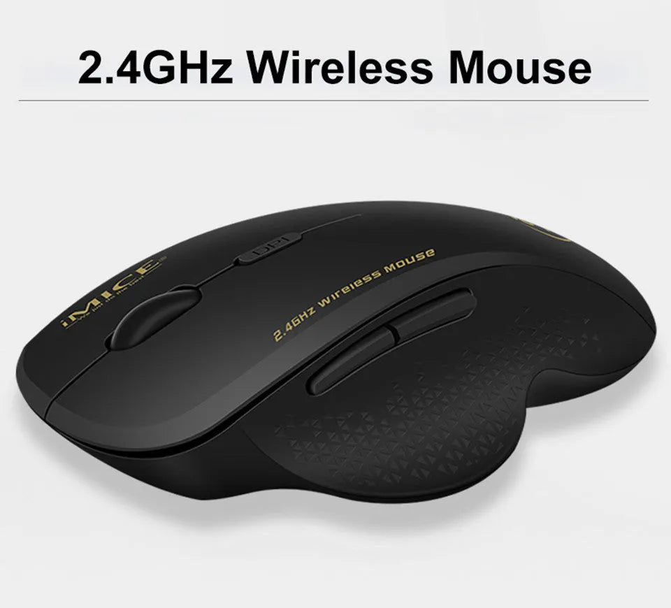 2.4G wireless mouse with 6 buttons in black, for laptop and notebook computers, 113x80x48mm