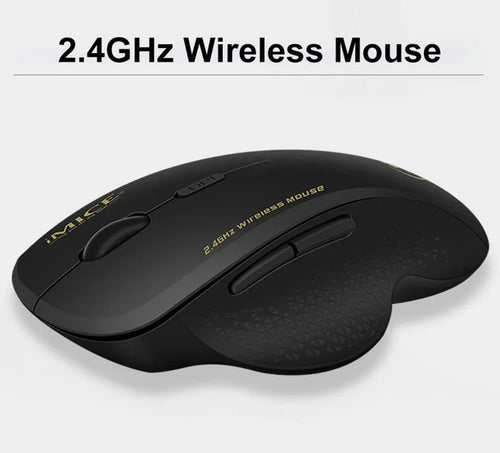 2.4G wireless mouse with 6 buttons in black, for laptop and notebook computers, 113x80x48mm