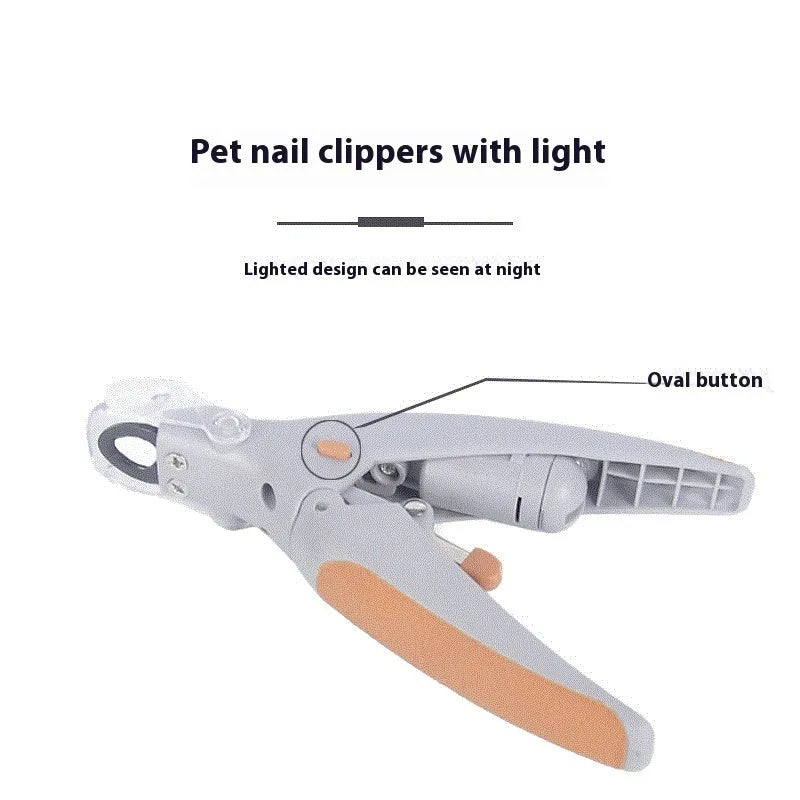 ABS plastic dog nail clipper with LED light and imitation blood line positioning system