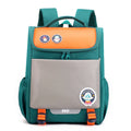 Light solid colour Oxford cloth primary school children's backpack with double shoulder straps, blue option