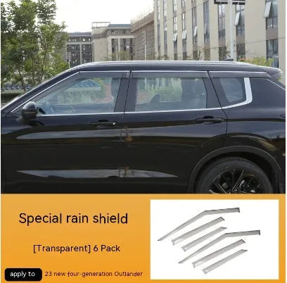 23 New Outlander window deflector set in engineering plastic, Black Warrior and translucent options