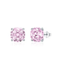 S925 sterling silver rose stud earrings with butterfly backs in pink finish