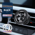 Silver car air outlet magnetic phone holder with snap-on bracket and magnetic guide plate