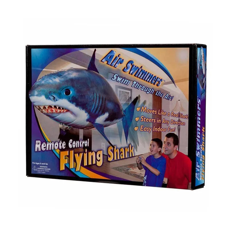 Remote control shark air swimming balloon toy with infrared controller floating indoors