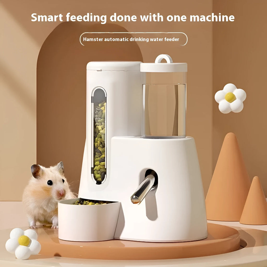 Hamster automatic drinking water feeder and food basin for Djungarian hamsters in blue colour