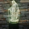 3D LED night light showing laser-engraved acrylic creating dual ring patterns with colourful illumination
