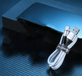 Magnetic smartphone charging cable with LED lights showing black, red, and silver colour options