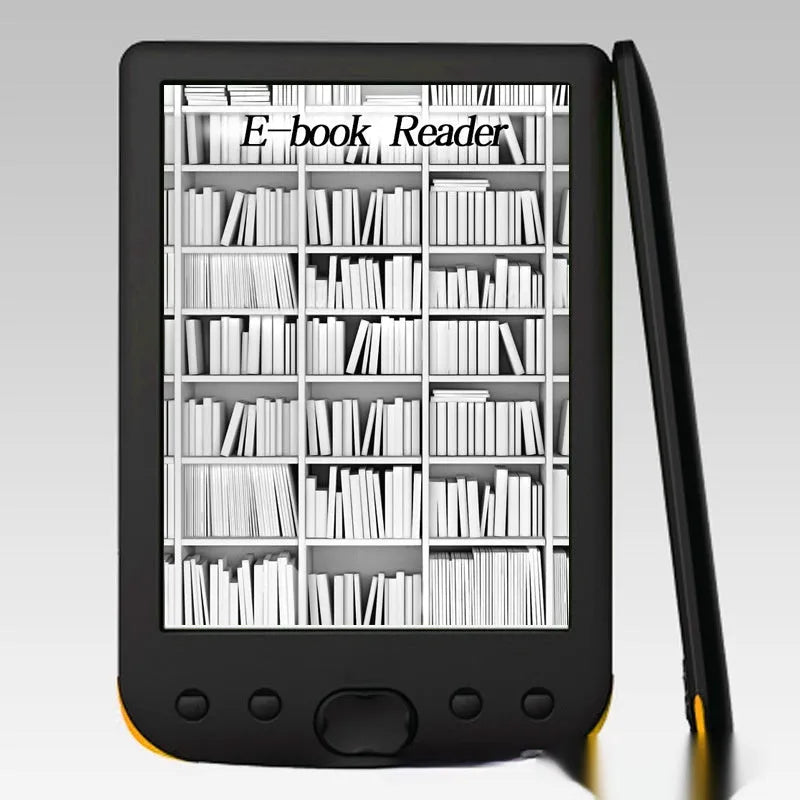 Black 6-inch E-ink screen e-book reader with multiple storage capacity options
