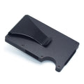 Geometric carbon fibre card wallet with business cards showing 8mm thickness