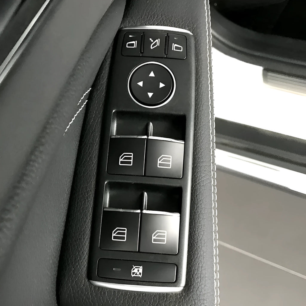 Black glitter decorative sticker for car window lift button customisation.