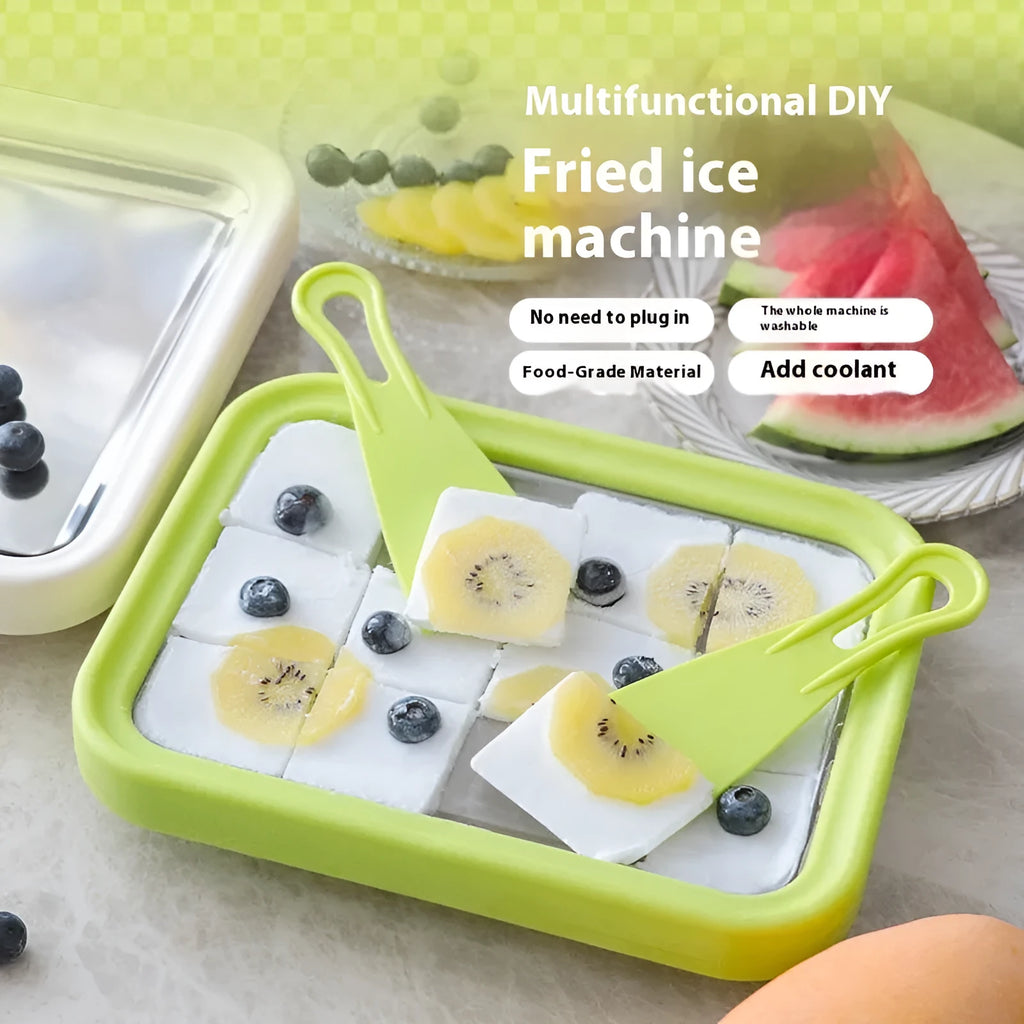 Children's handmade DIY fried yogurt machine in green, pink, rose red or white colours