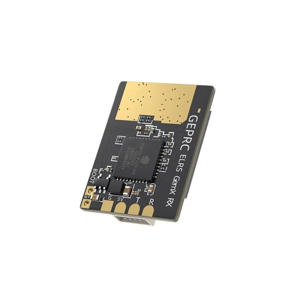 GE Pu dual-frequency ELRS receiver with T-shaped antennas for FPV drone control systems