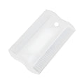 Double-sided plastic flea comb for dogs and cats on a white background.