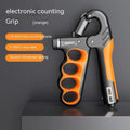Electronic counter spring grip hand strengthener in orange with digital display