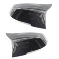 Pair of paint bright black modified horn rearview mirror shells for BMW 3 and 4 Series F-chassis models