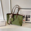 Women's casual large capacity polyester shoulder bag in horizontal square shape with zippered compartment
