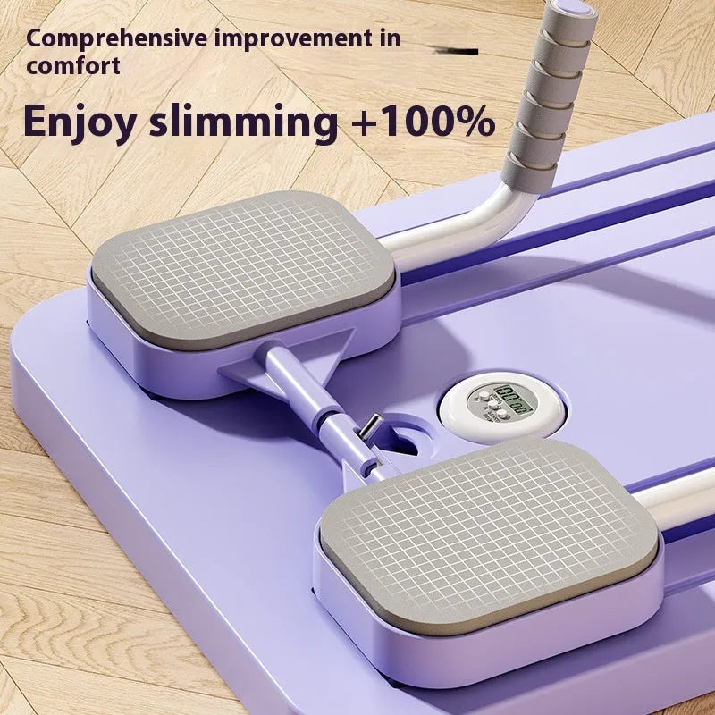 Purple automatic rebound abdominal wheel fitness board for multi-station home workouts