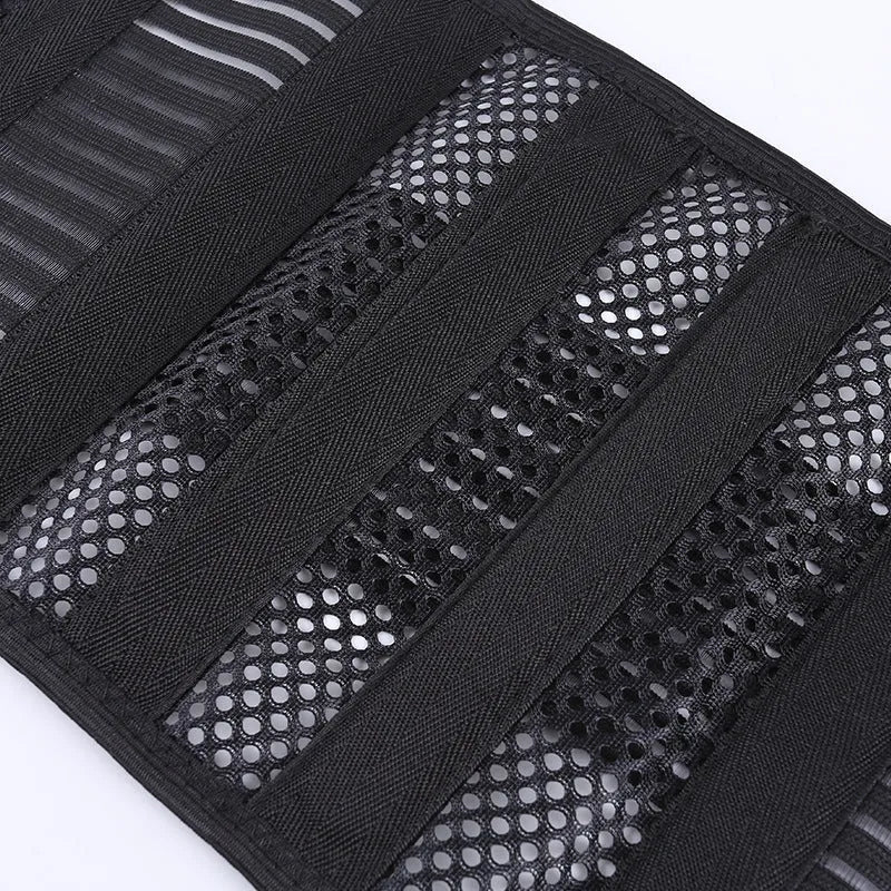 Black sports waist support with steel plate decompression for adult running, yoga and basketball