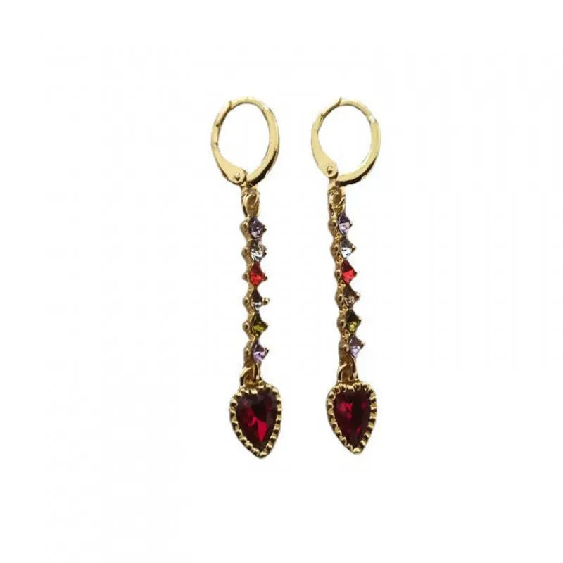 Women's heart-shaped fashion earrings in gold or silver colour with electroplated alloy construction