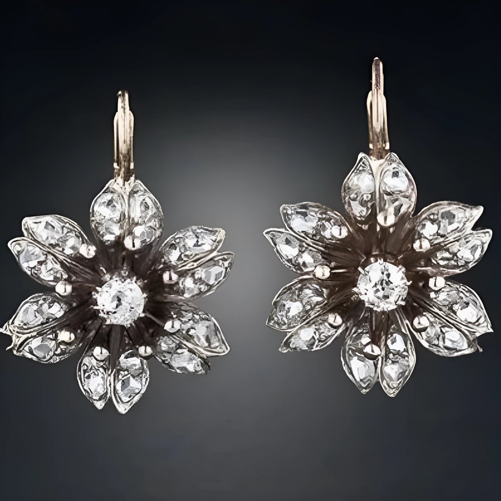 Silver retro fashion earrings with creative design for office wear