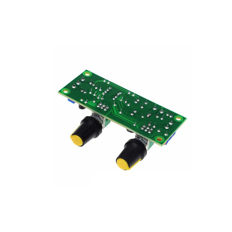 Front stage audio board with components on green FR-4 PCB measuring 78x32mm with mounting holes