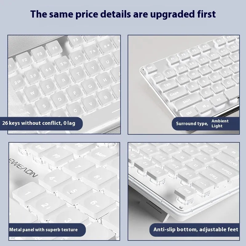 Wired mute keyboard with ABS construction in multiple colour options with various lighting effects