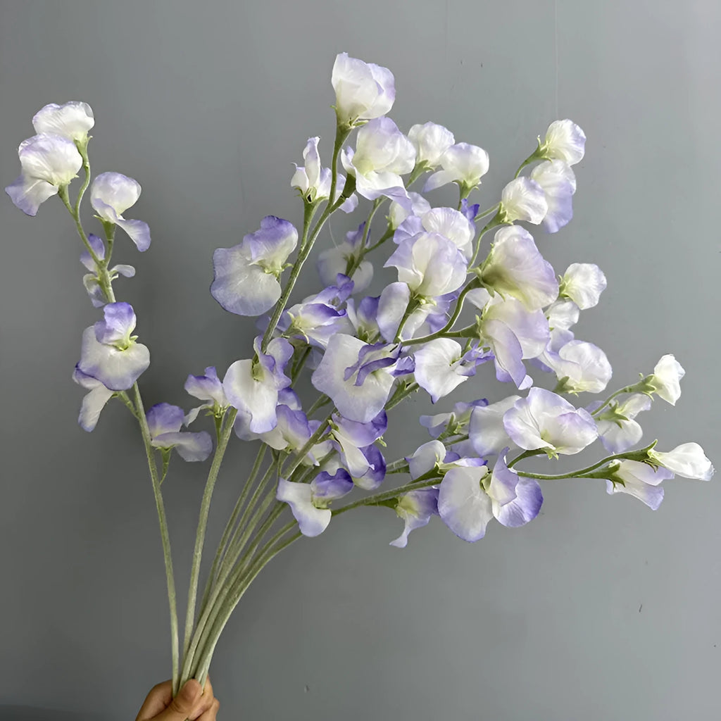 63cm purple flocked silk flower fake flower for wedding and home decor on white background