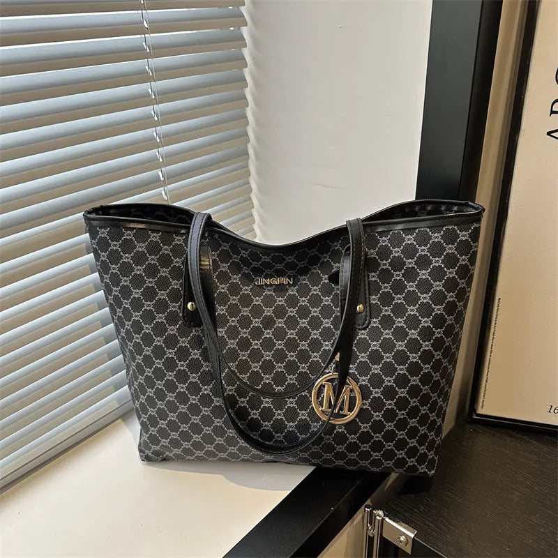 Women's PU leather shoulder bag with adjustable strap in black, grey, white, or brown colours
