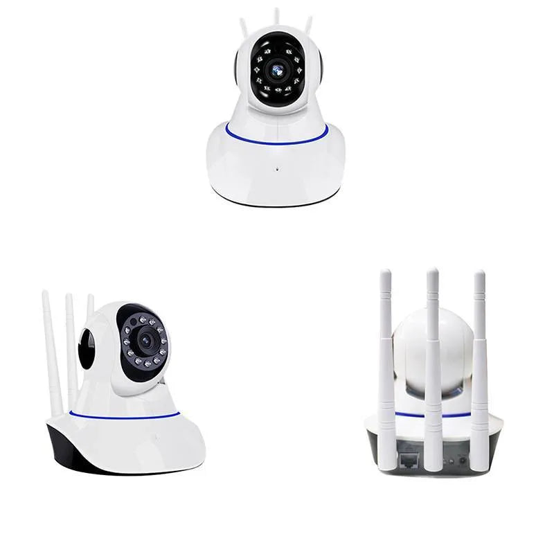 White wireless HD dome security camera with 3.6mm lens for indoor and outdoor monitoring.