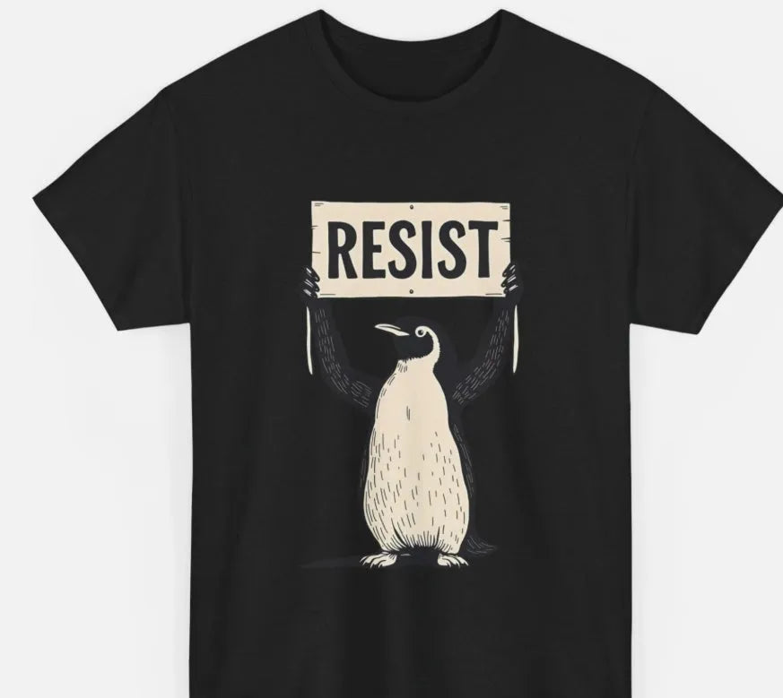 Loose fit short sleeve cotton t-shirt in black, green, or white on a hanger.