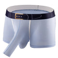 Men's ice silk boxer shorts in solid colours with mid waist design