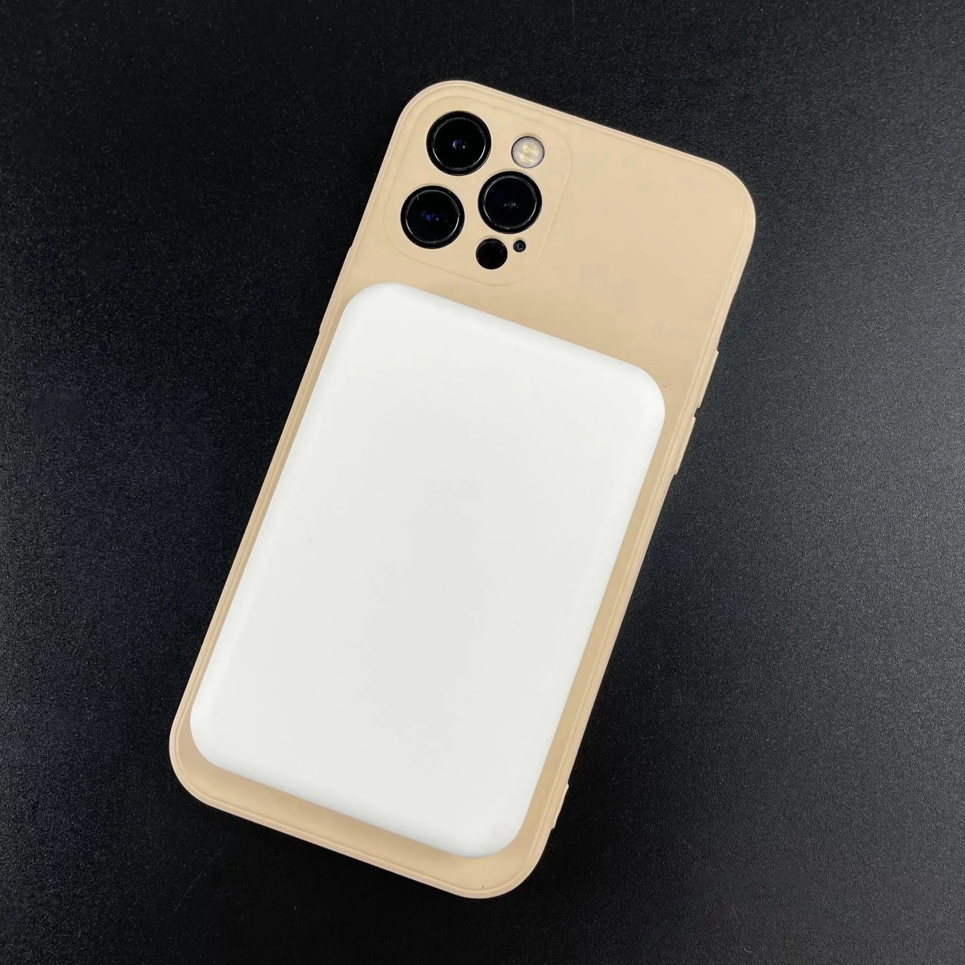 Magnetic wireless charging power bank in white colour showing compact rectangular design