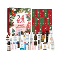Beauty advent calendar with 24 numbered drawers, festive printed card design, measuring 30 cm high