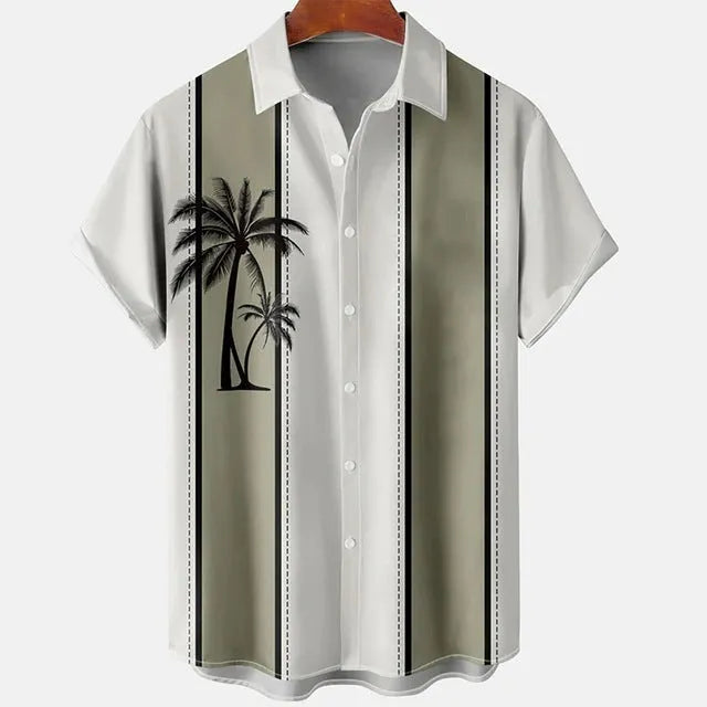 Men's slim fit short sleeve shirt with 3D floral digital printing in various colour options