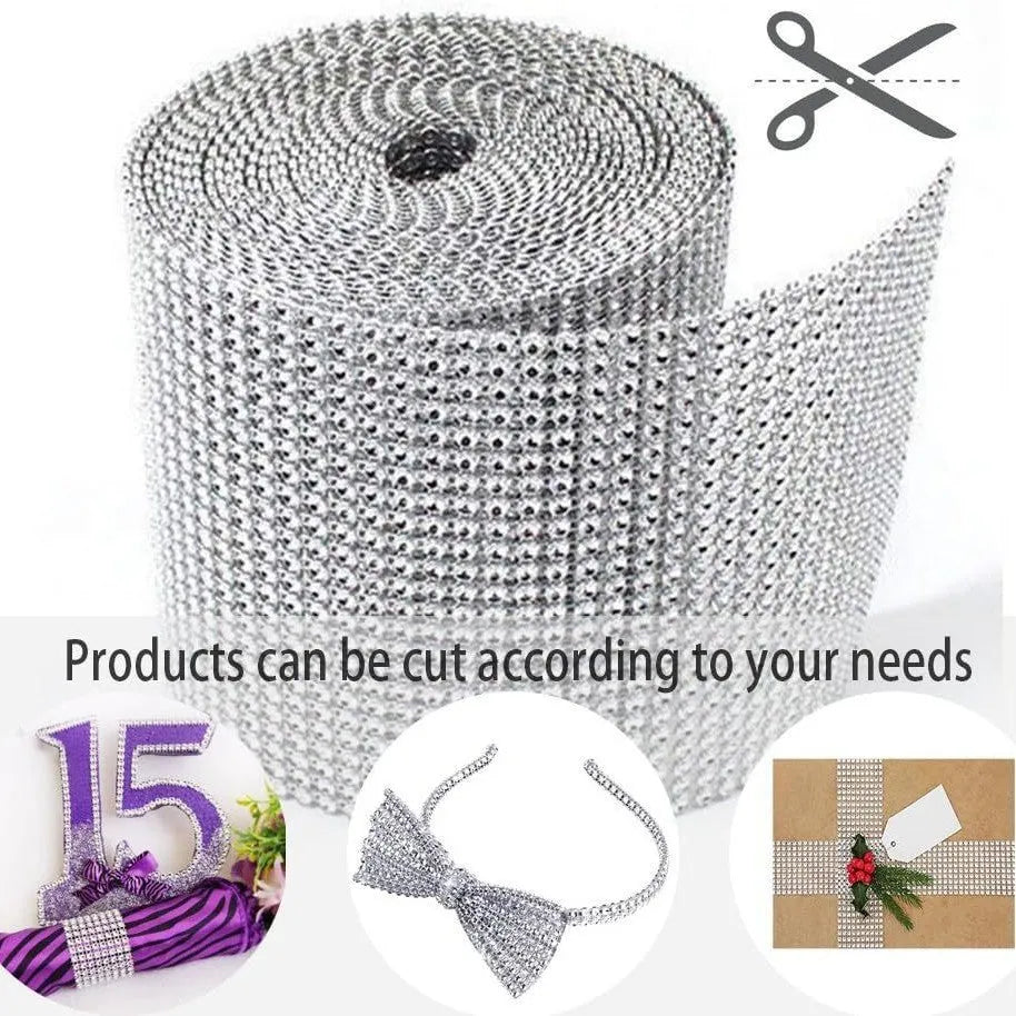 Hollow netty diamond bridal bouquet jewelry decoration gang drill in 24 rows single 4mm, electroplated plastic resin, snowflake totem pattern, medium size
