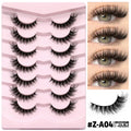 Natural false eyelashes set with adhesive glue in thick long style