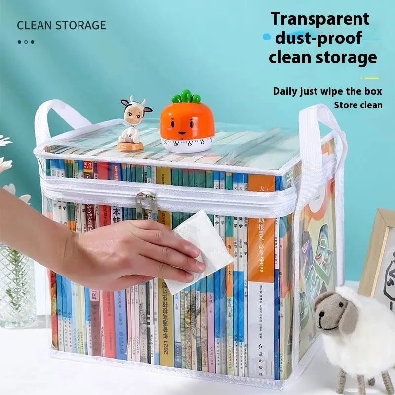 Large white PVC buggy bag with transparent sections showing storage capacity of 38 x 24 x 32 cm