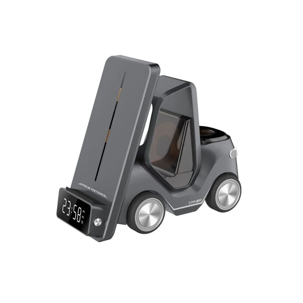 15W three-in-one wireless fast charging bracket in grey, white, yellow, and orange colour options
