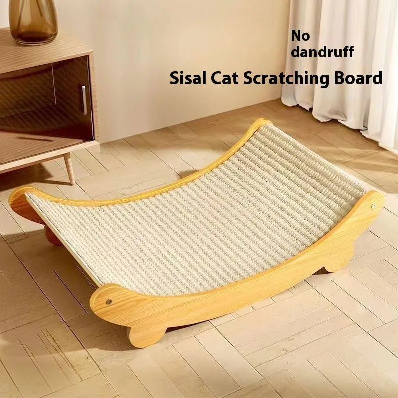 Sisal cat scratch board with natural texture in pastoral design