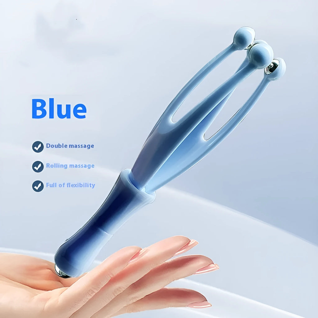 Blue and white steel ball finger massager with PP construction for hand joint pressure therapy