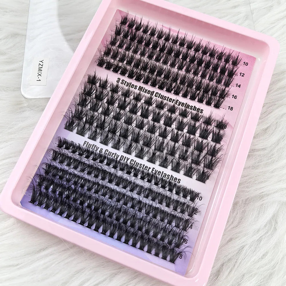 Mixed false eyelash storage case measuring 13.7cm with five specification types