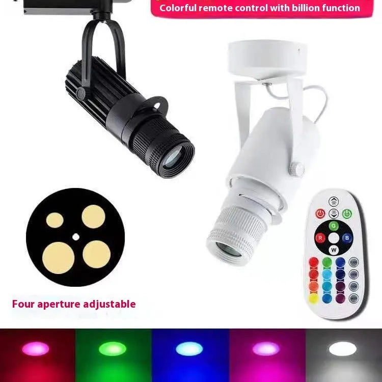 Black LED surface-mounted spotlight for restaurant atmosphere lighting with aluminium housing