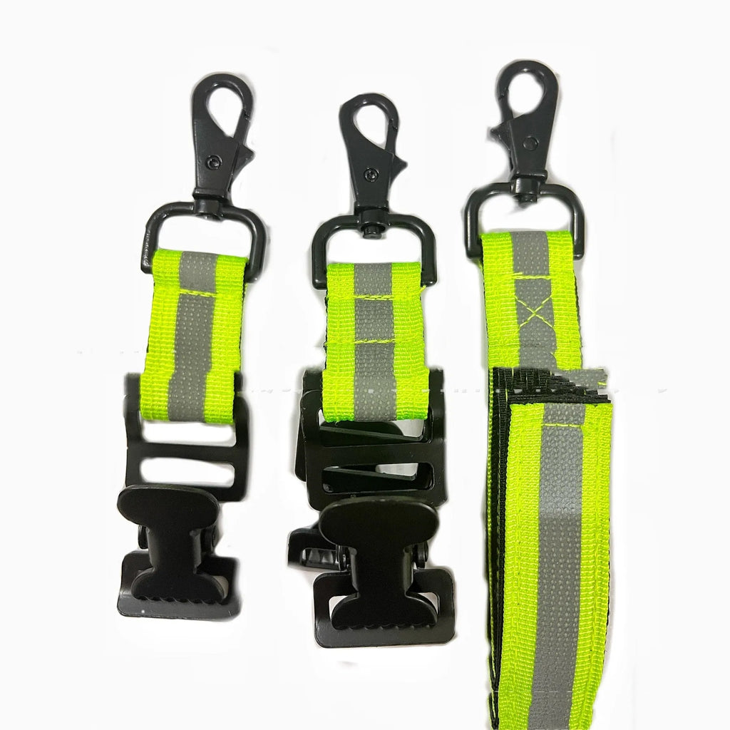Fluorescent green metal buckle safety clip for industrial glove organisation