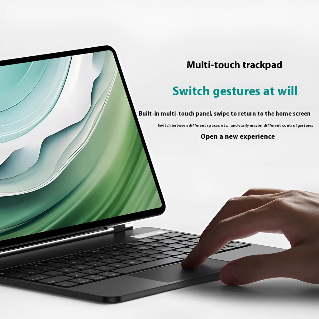 Miaocontrol magnetic wireless keyboard and protective cover for Huawei MatePad 11 tablet in black colour.