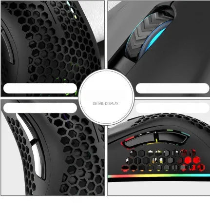 Hollow-out design wireless gaming mouse with luminous charging in black, cyan or white
