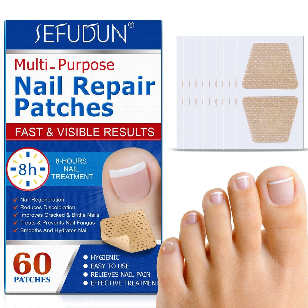 Pack of 60 gray nail correction stickers for brittle nail repair and strengthening